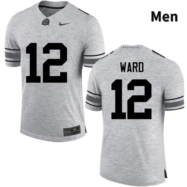 Ohio State Buckeyes Denzel Ward Men's #12 Gray Game Stitched College Football Jersey